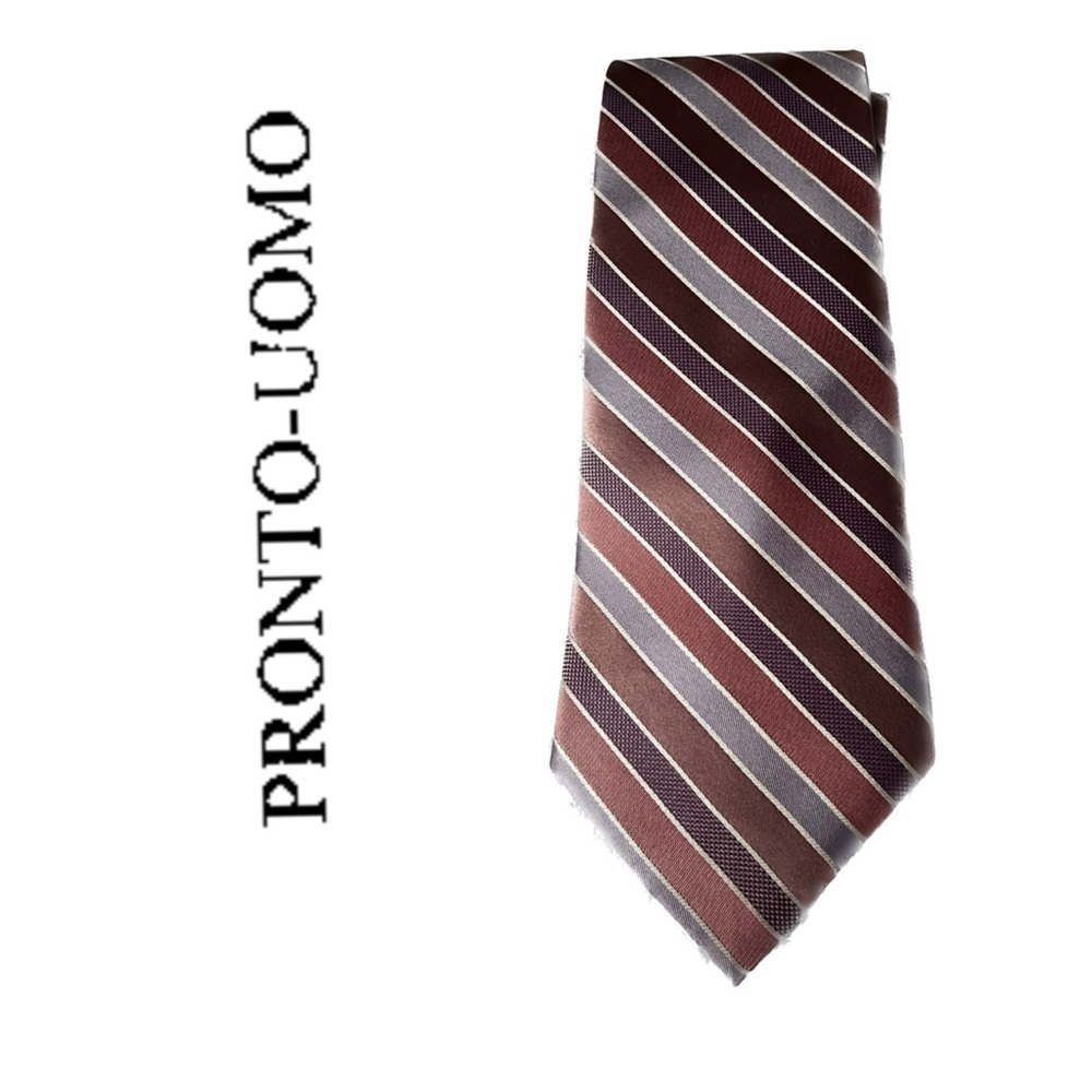 Pronto Uomo 100% Silk Tie Purple/pink